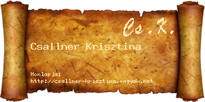 Csallner Krisztina névjegykártya